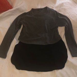 Karen Kane grey and black blouse